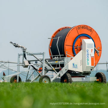 Bewässern Sie sicher landwirtschaftliche Sprinkler-Schlauchtrommel-Bewässerung